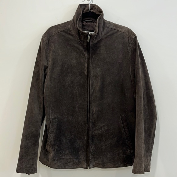 Calvin Klein brown suede leather jacket - Picture 1 of 7